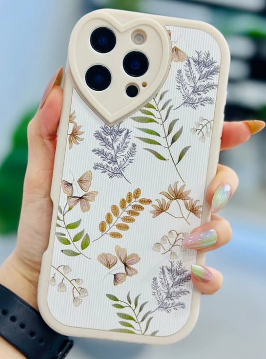 Iphone 16 Pro max Uyumlu Kaplama Floral Tasarımlı Silikon Kılıf